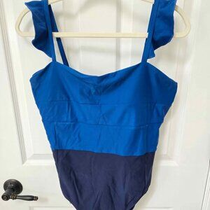 Summersalt swimsuit size 14 ruffle Oasis Marine blue